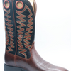 BMVY9 Mens Sidepass Western Boot Barrel Brown/Cask Black 13 Wide