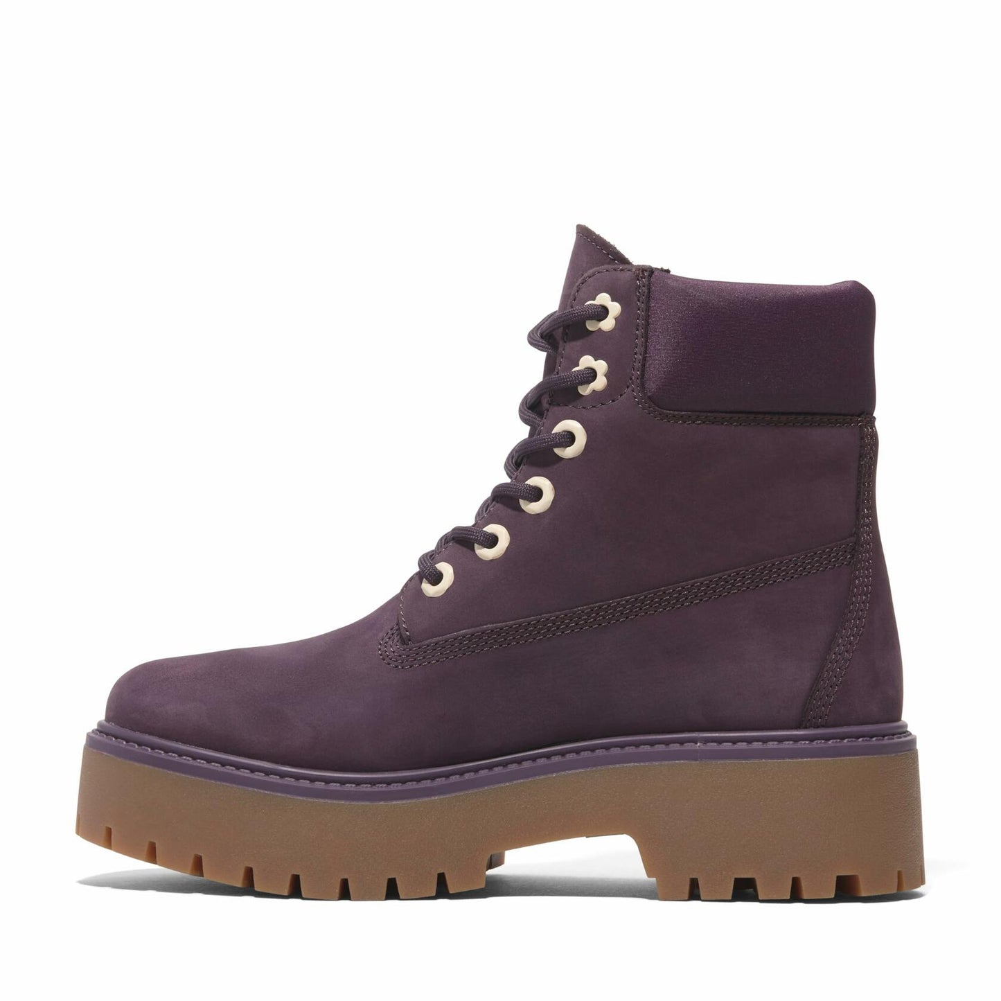 Timberland Women's Stone Street 6 Inch Lace Up Waterproof Boot, Dark Purple Nubuck, 8 Wide