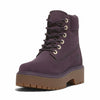 Timberland Women's Stone Street 6 Inch Lace Up Waterproof Boot, Dark Purple Nubuck, 8 Wide