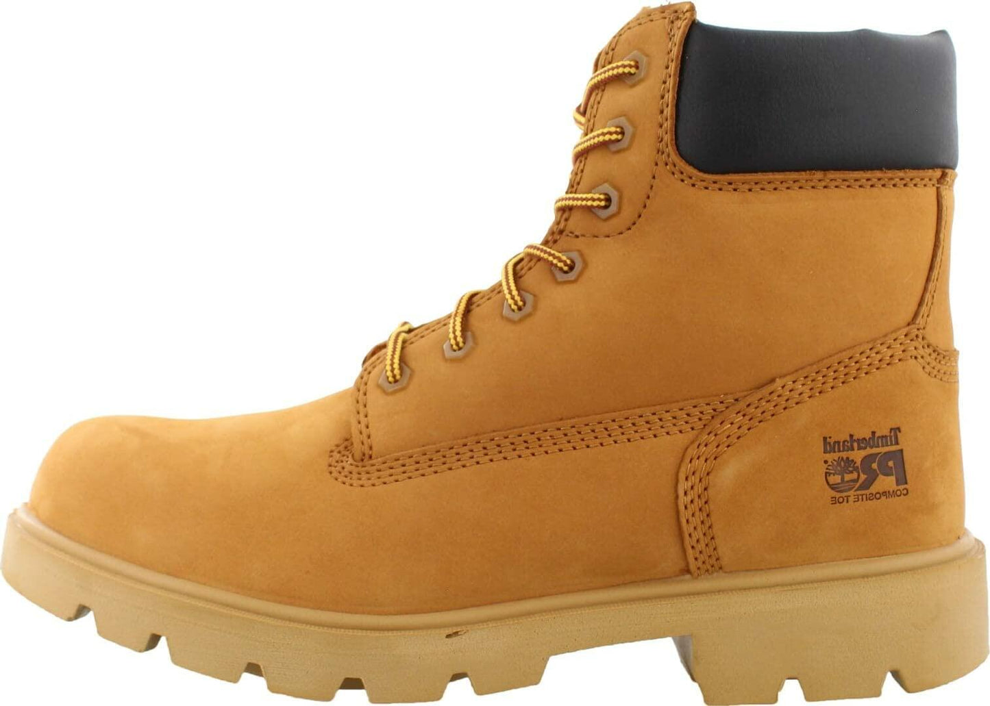 Timberland PRO® Sawhorse 6" Composite Safety Toe Shoes for Men and Women – Molded EVA Midsole - Padded Wheat Men's 6, Women's 7.5 Medium