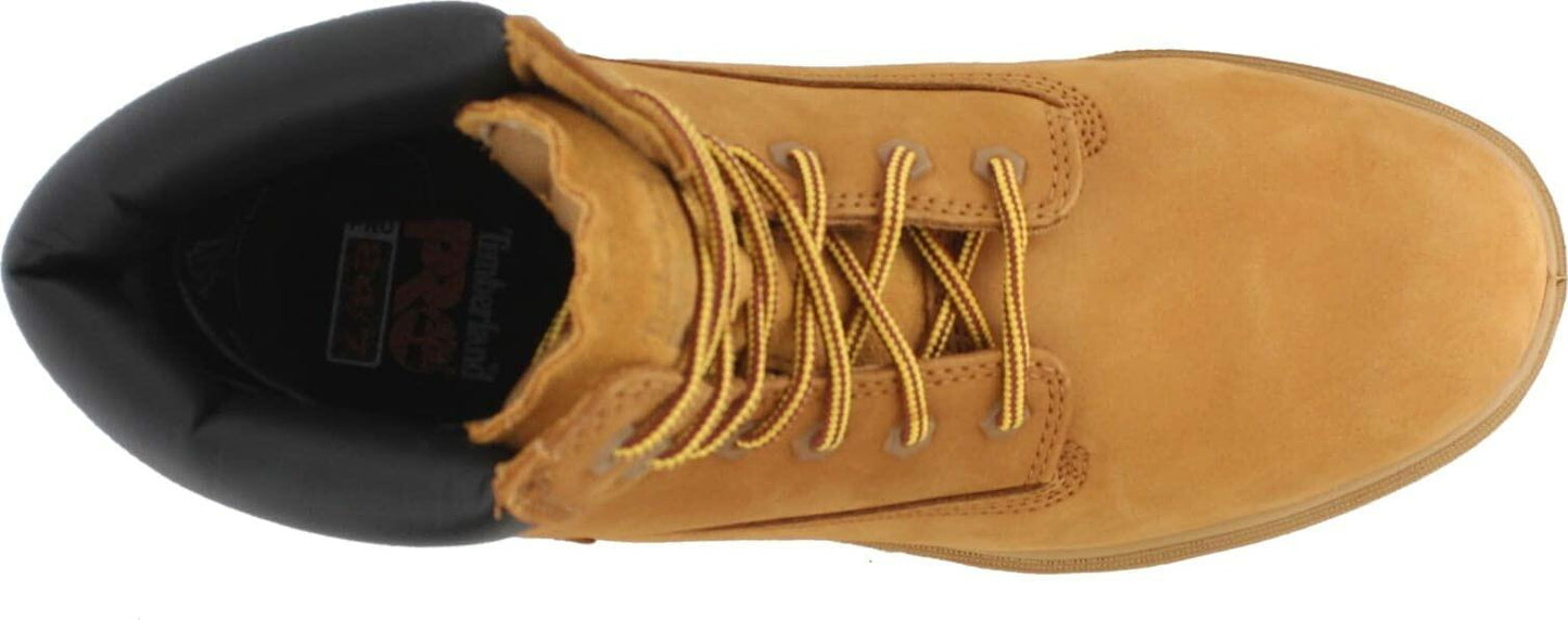 Timberland PRO® Sawhorse 6" Composite Safety Toe Shoes for Men and Women – Molded EVA Midsole - Padded Wheat Men's 6, Women's 7.5 Medium