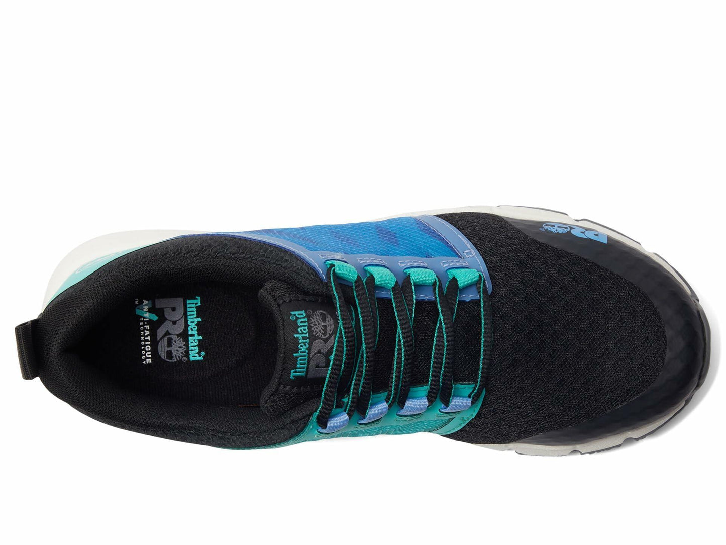 Timberland PRO® Radius Composite Safety Toe Sneakers for Women – Anti-Fatigue Technology – HoverSpring Foam Black/Aqua 8 C - Medium