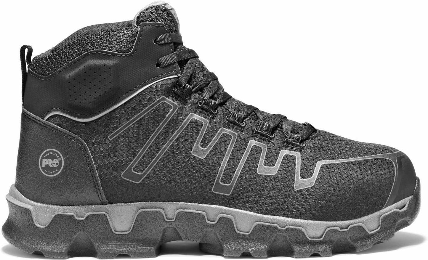 Timberland PRO Men's Powertrain Sport Mid Alloy Safety Toe Industrial Ahletic Work Shoe, Black/Grey, 15 W