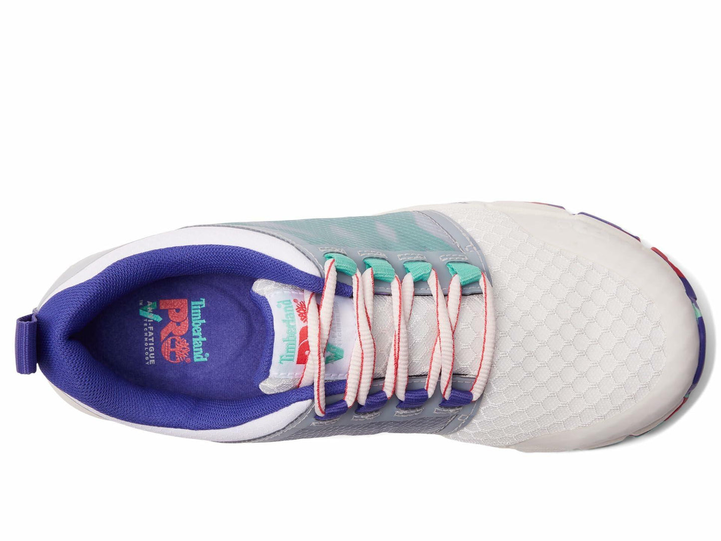 Timberland PRO® Radius Composite Safety Toe Sneakers for Women – Anti-Fatigue Technology – HoverSpring Foam White/Multi 5 C - Medium