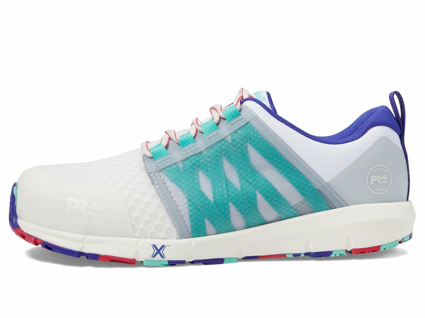Timberland PRO® Radius Composite Safety Toe Sneakers for Women – Anti-Fatigue Technology – HoverSpring Foam White/Multi 5 C - Medium