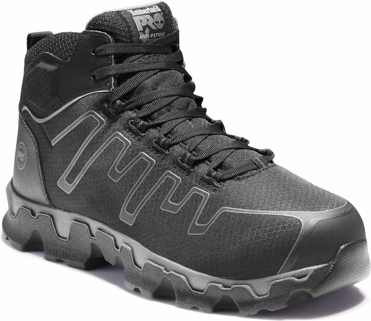 Timberland PRO Men's Powertrain Sport Mid Alloy Safety Toe Industrial Ahletic Work Shoe, Black/Grey, 15 W