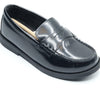 Florsheim Croquet Penny Jr Boys' Toddler-Youth Slip On, 2 M US Little Kid, Black