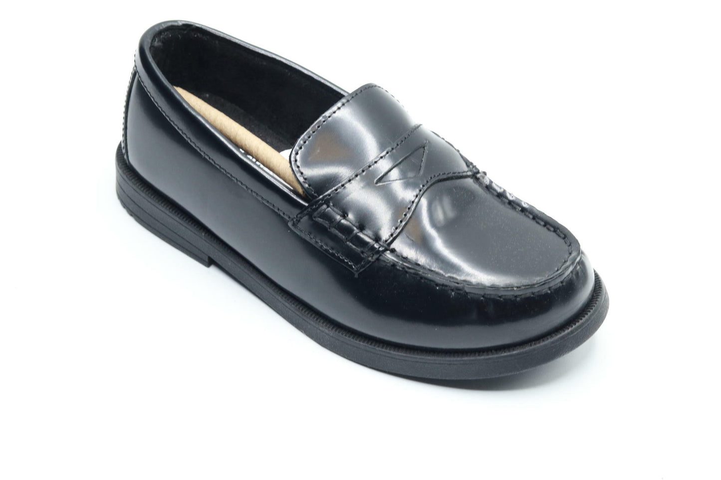 Florsheim Croquet Penny Jr Boys' Toddler-Youth Slip On, 2 M US Little Kid, Black