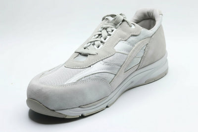 Gray athletic shoe on a white background