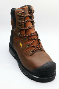 KEEN Utility Men's Camden 8” Composite Toe Waterproof 600G Insulated Heavy Duty Work Boots, Leather Brown/Black, 9.5 Wide