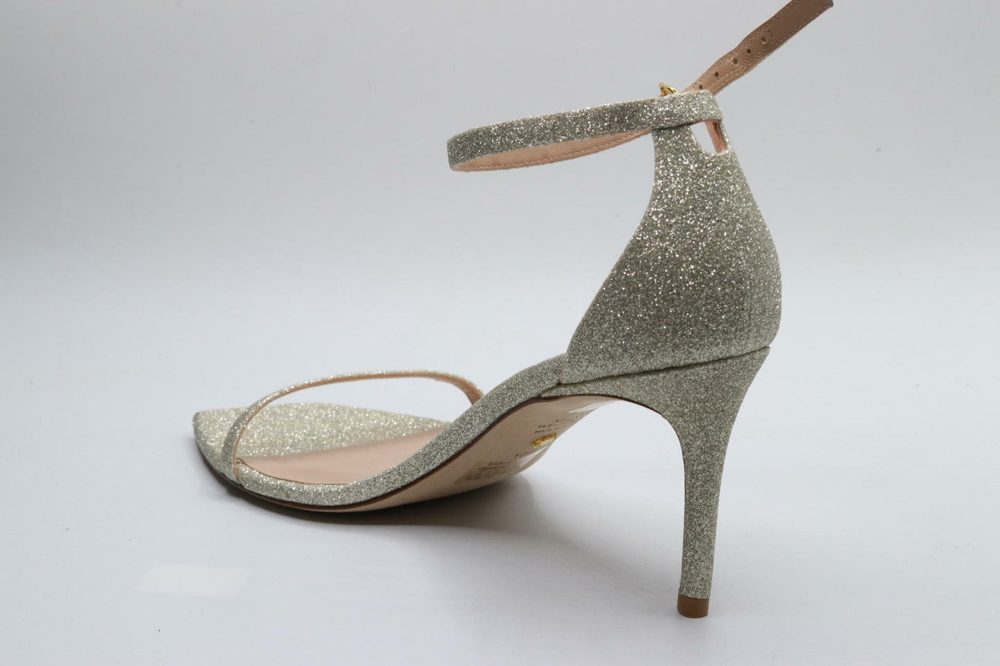 Stuart Weitzman Womens Nudistcurve 75 Sandal Platino 10.5 B