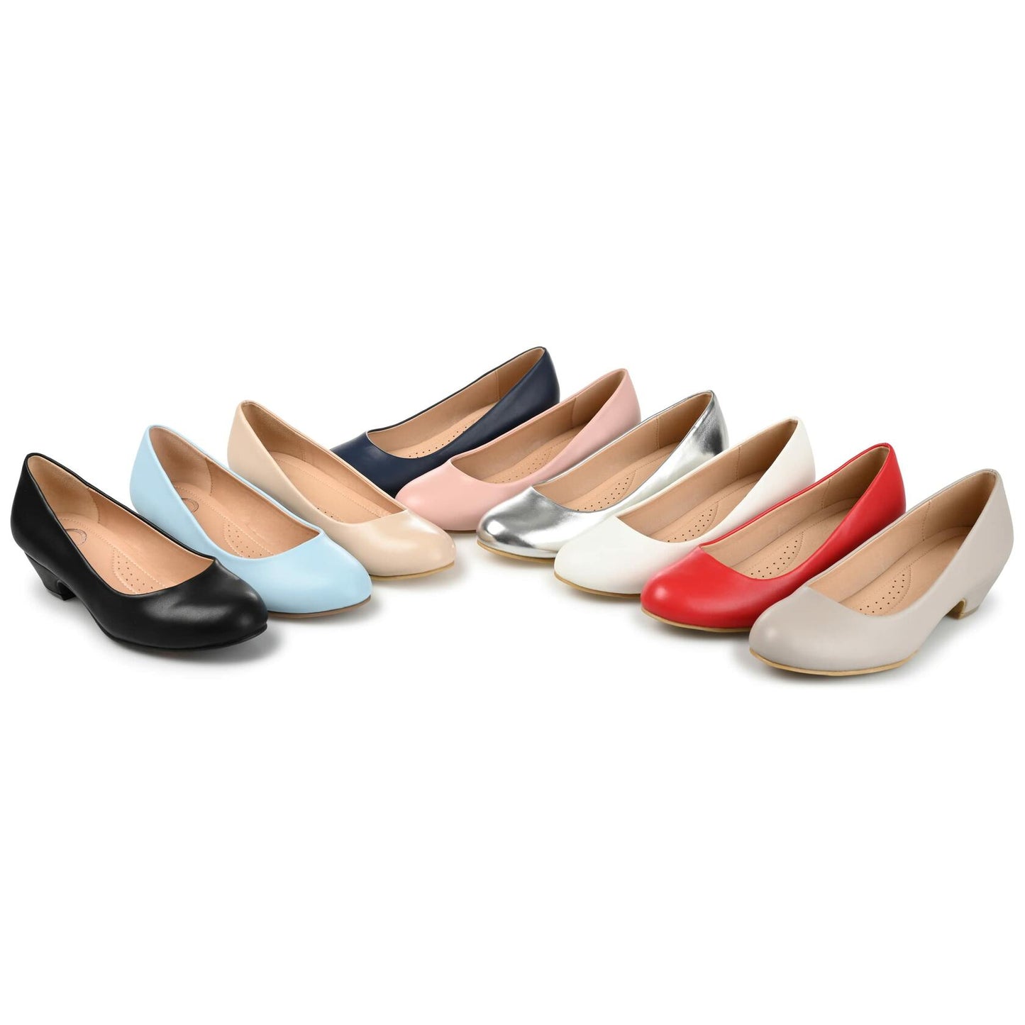 Journee Womens Saar Comfort Insole Round Toe Block Heel Pumps