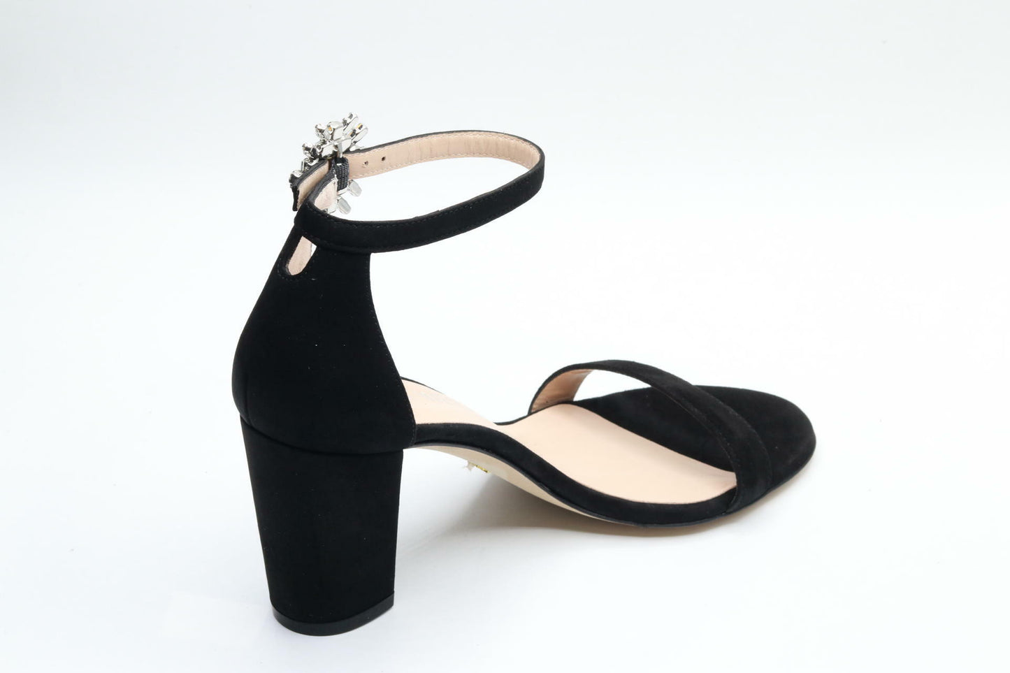 Stuart Weitzman Nearlynude Crystal Nova Sandal Black/Clear 6 B