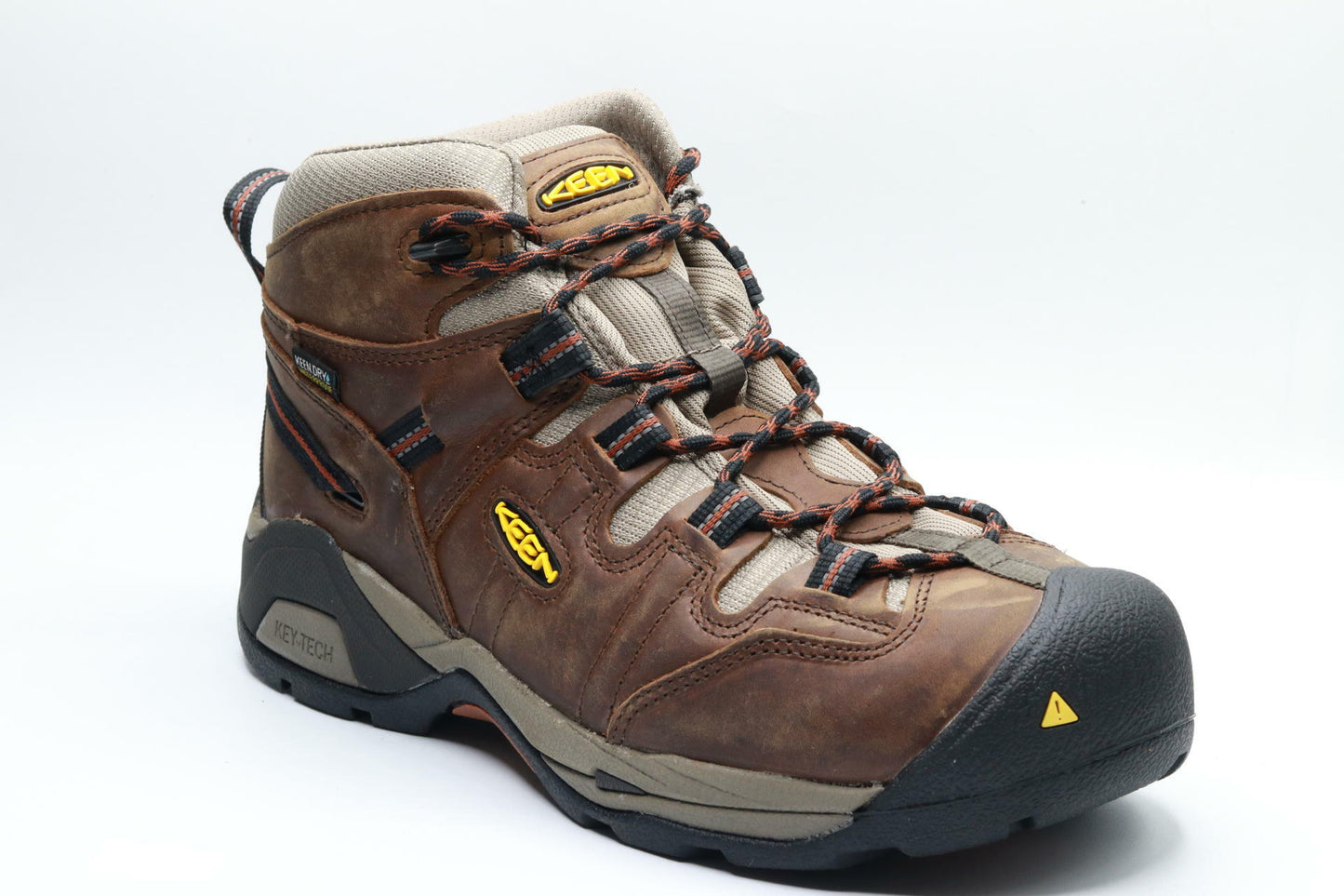 KEEN Utility Men's Detroit XT Mid Soft Toe Waterproof Work Boot, Black Olive/Leather Brown, 9 Wide US