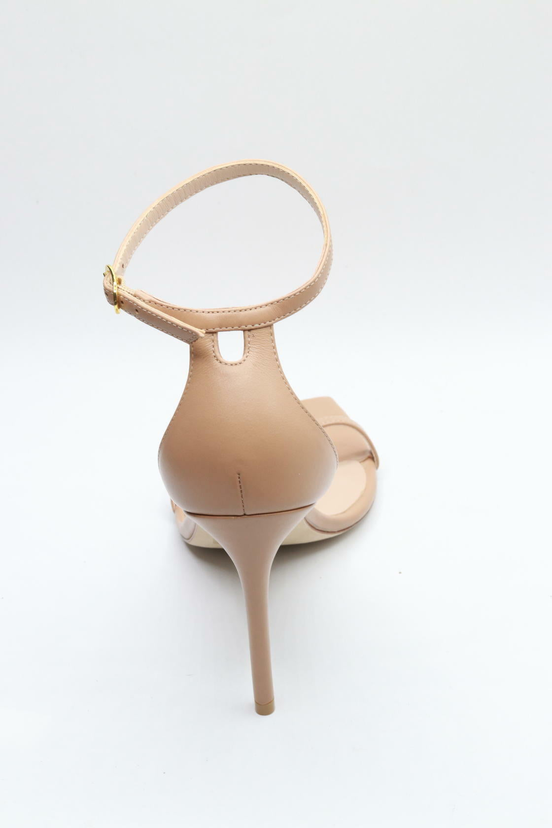 Stuart Weitzman Women's Nudistcurve 100 Smooth Leather Sandals, Adobe, Tan, 9.5 Medium US