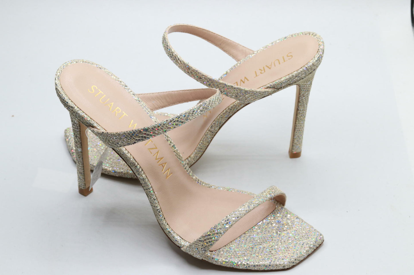 Stuart Weitzman Womens Aleena 100 Silver 9 B