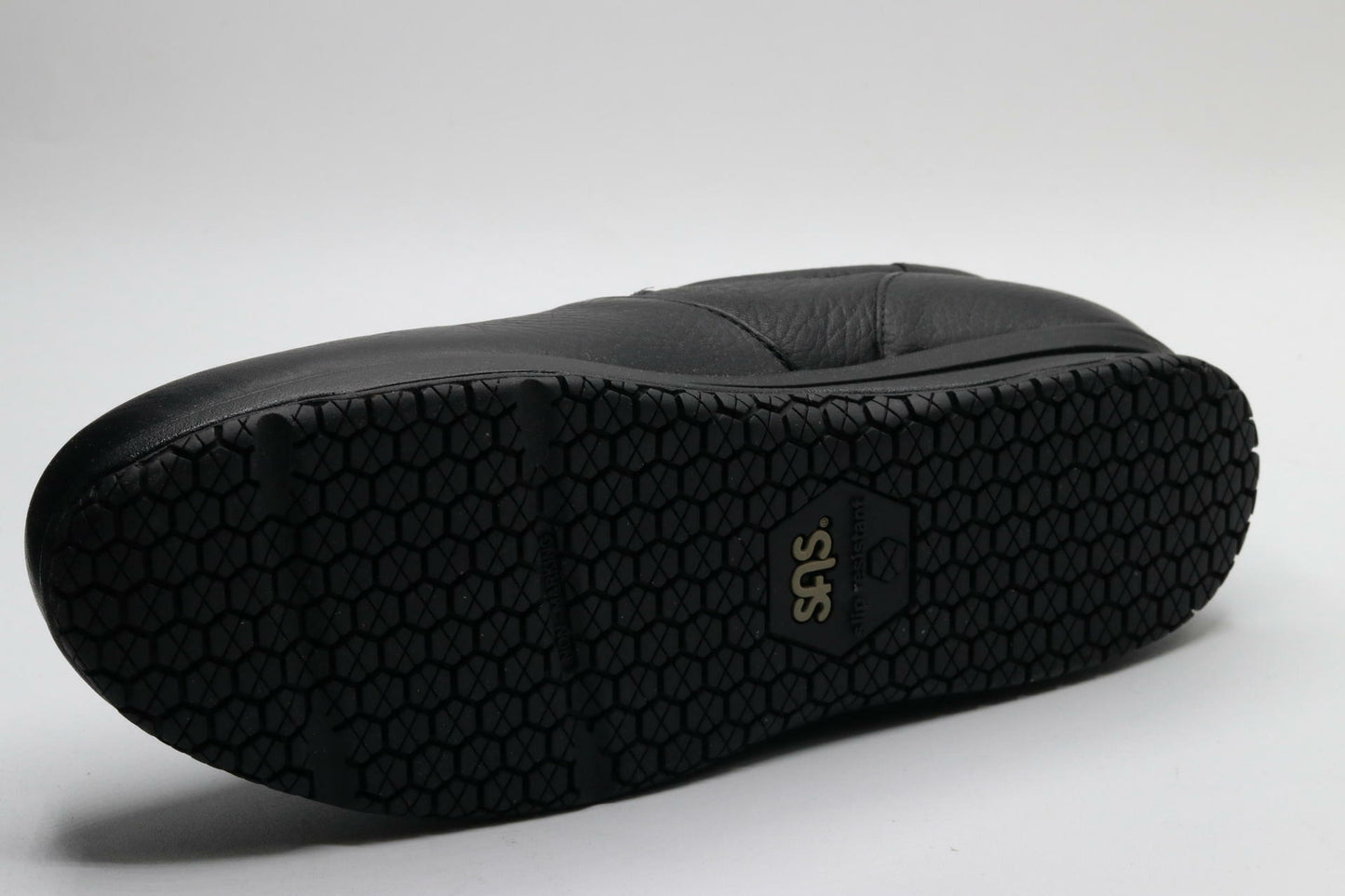 SAS Patriot Non-Slip Comfort Loafer - Shoes for Women - Lightly Cushioned Collar - Round Toe - Leather Uppers Black 9 S - Slim (AAA)