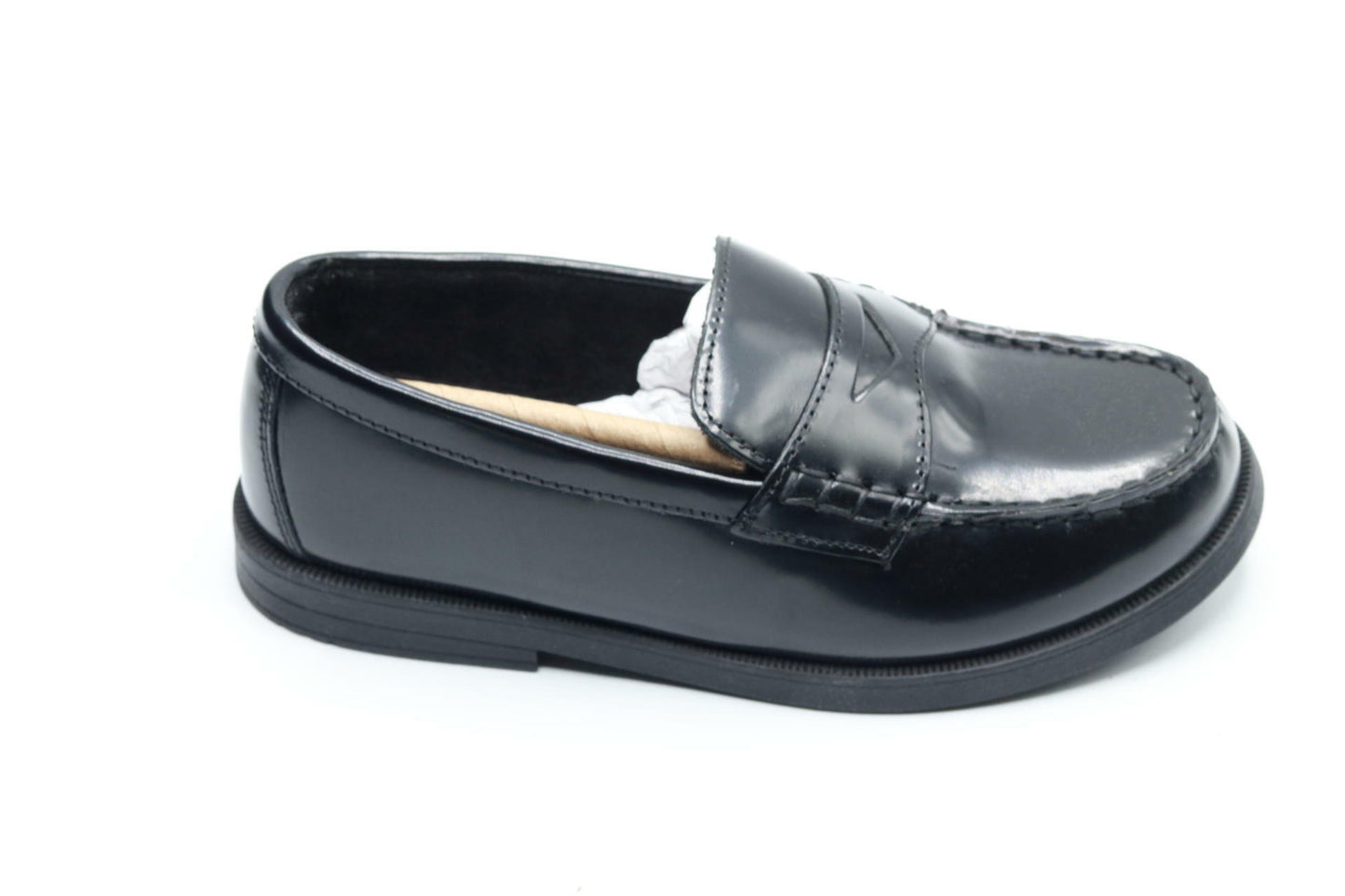 Florsheim Croquet Penny Jr Boys' Toddler-Youth Slip On, 2 M US Little Kid, Black