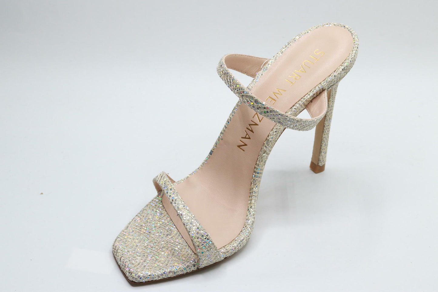 Stuart Weitzman Womens Aleena 100 Silver 9 B