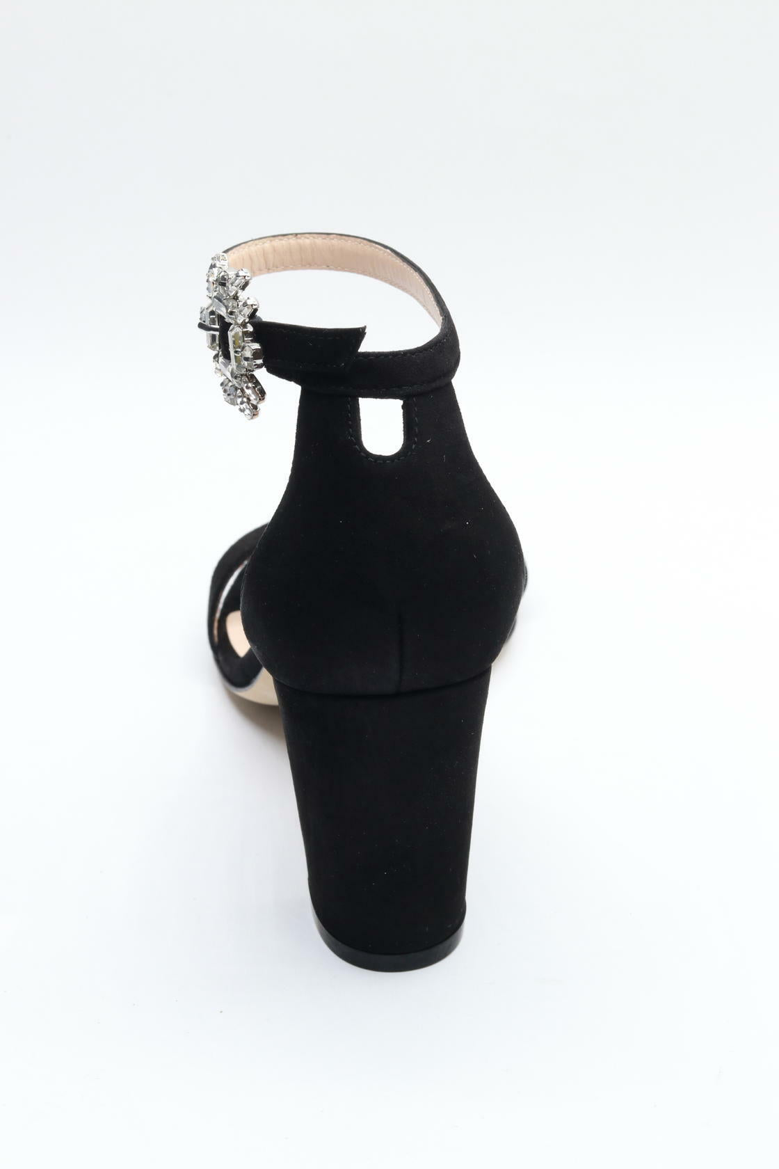 Stuart Weitzman Nearlynude Crystal Nova Sandal Black/Clear 6 B