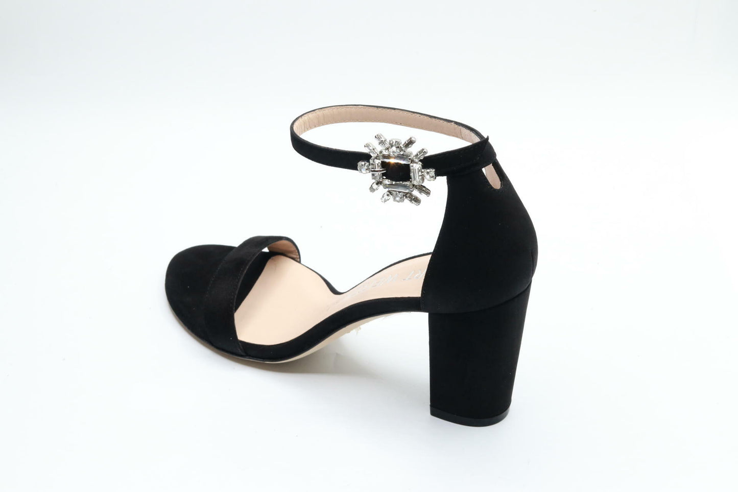 Stuart Weitzman Nearlynude Crystal Nova Sandal Black/Clear 6 B