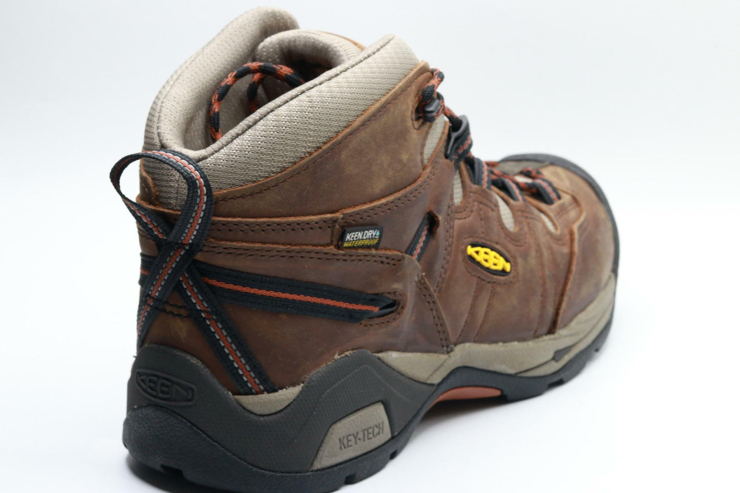 KEEN Utility Men's Detroit XT Mid Soft Toe Waterproof Work Boot, Black Olive/Leather Brown, 9 Wide US