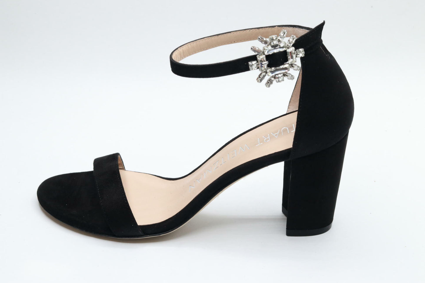 Stuart Weitzman Nearlynude Crystal Nova Sandal Black/Clear 6 B