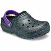 Crocs Kids' Classic Lined Clog | Kids' Slippers, Starry Skies Glitter, 4 Toddler