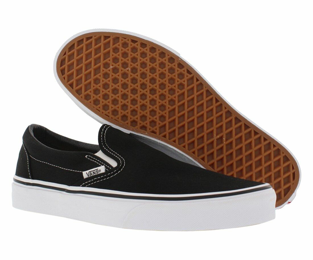Vans Men's Low-Top, Classic Black, White, 7