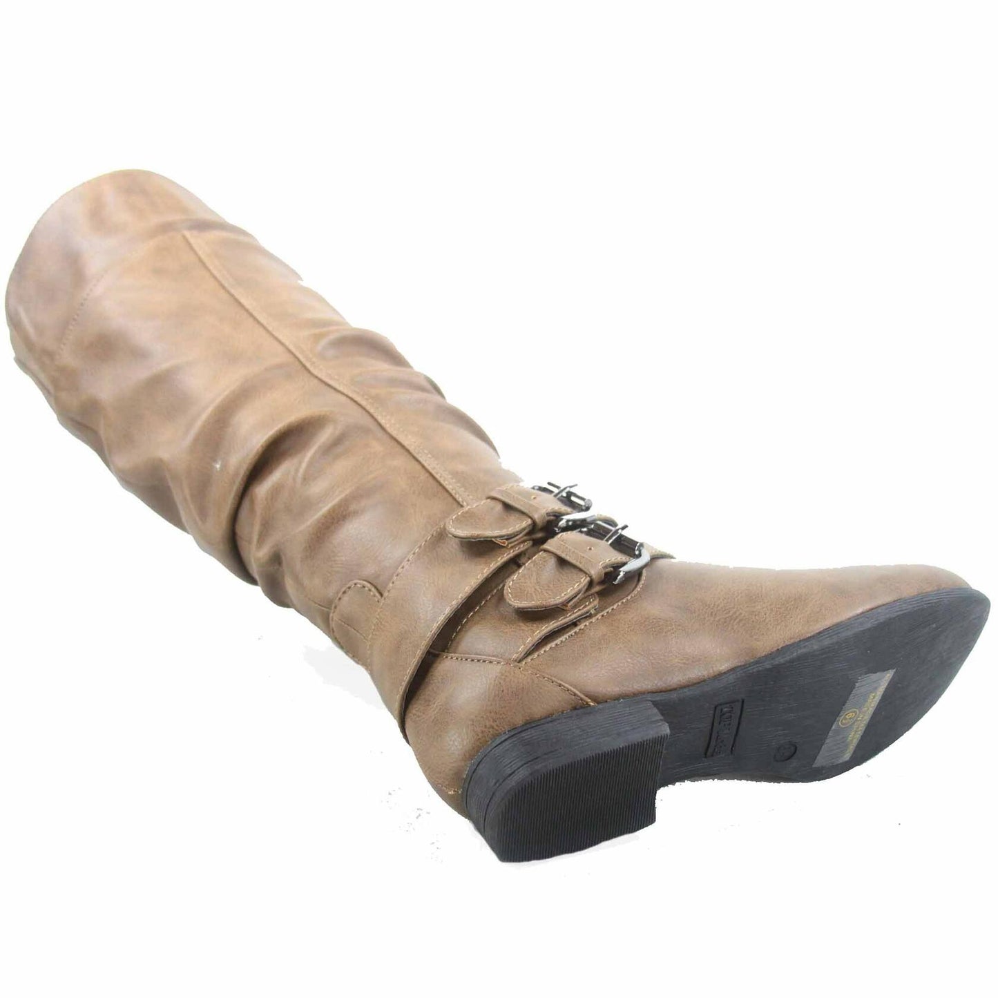 TOP Moda Coco-20  Round Toe Low Heel Knee High Zipper Boot Shoes (Conac, us_footwear_size_system,