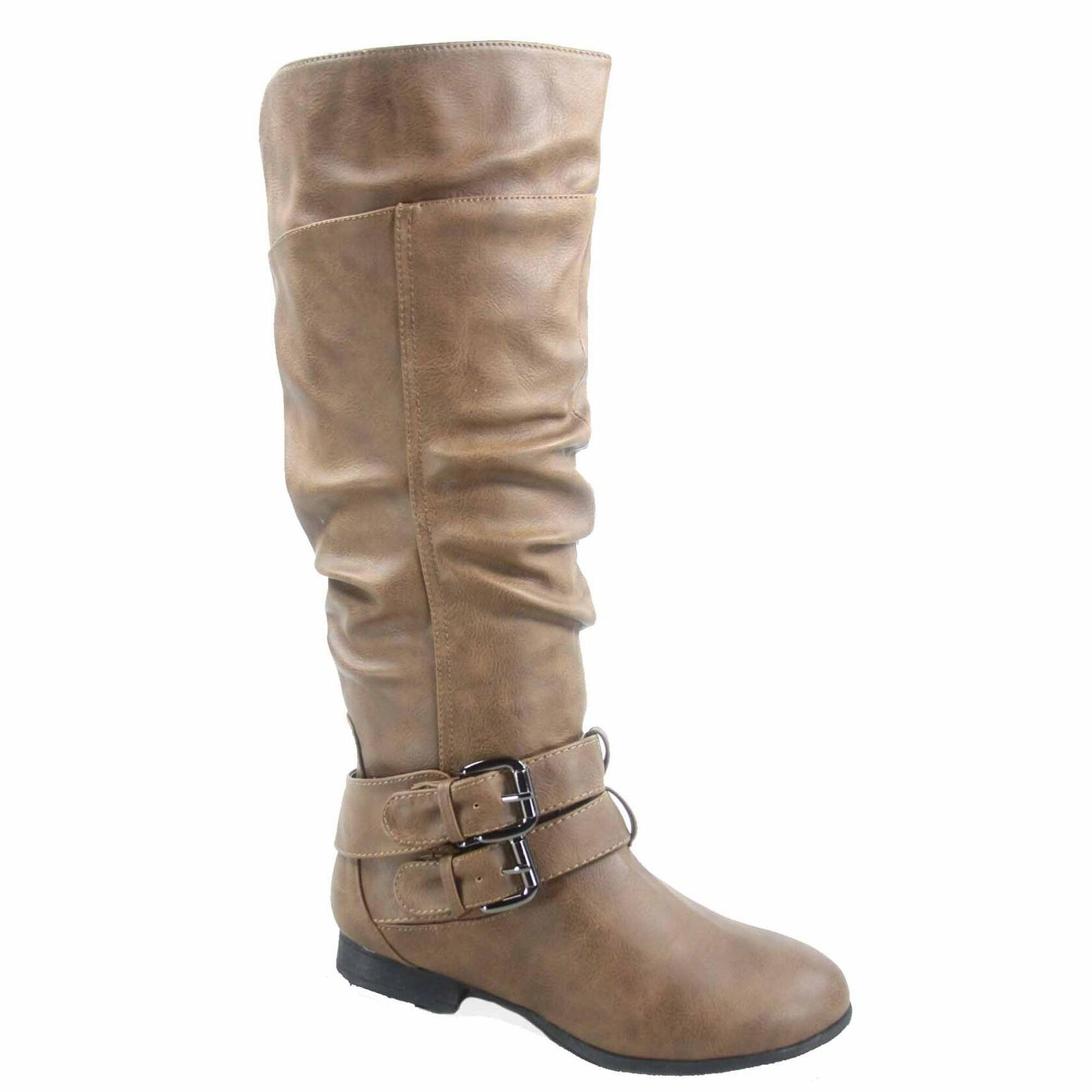 TOP Moda Coco-20  Round Toe Low Heel Knee High Zipper Boot Shoes (Conac, us_footwear_size_system,