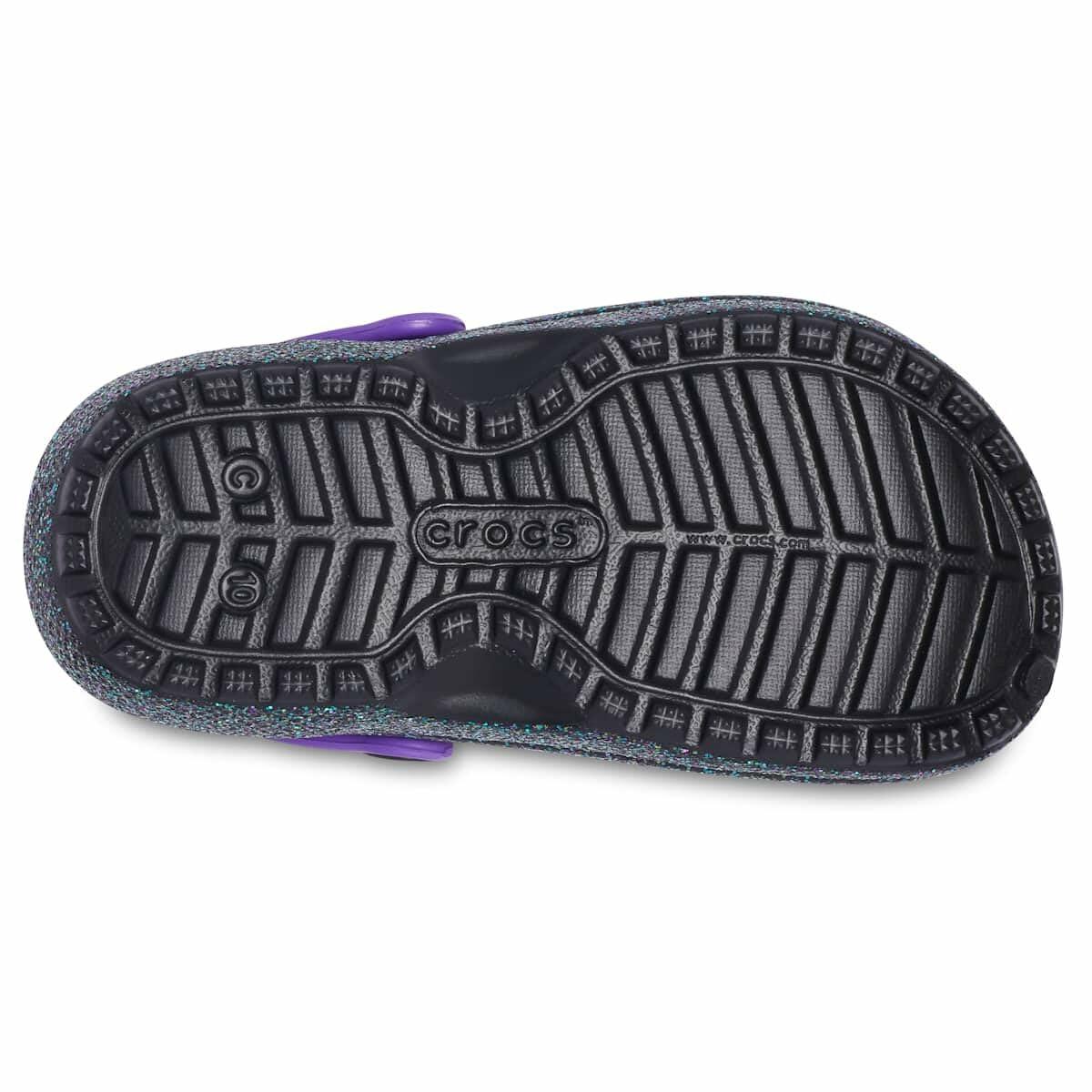 Crocs Kids' Classic Lined Clog | Kids' Slippers, Starry Skies Glitter, 4 Toddler