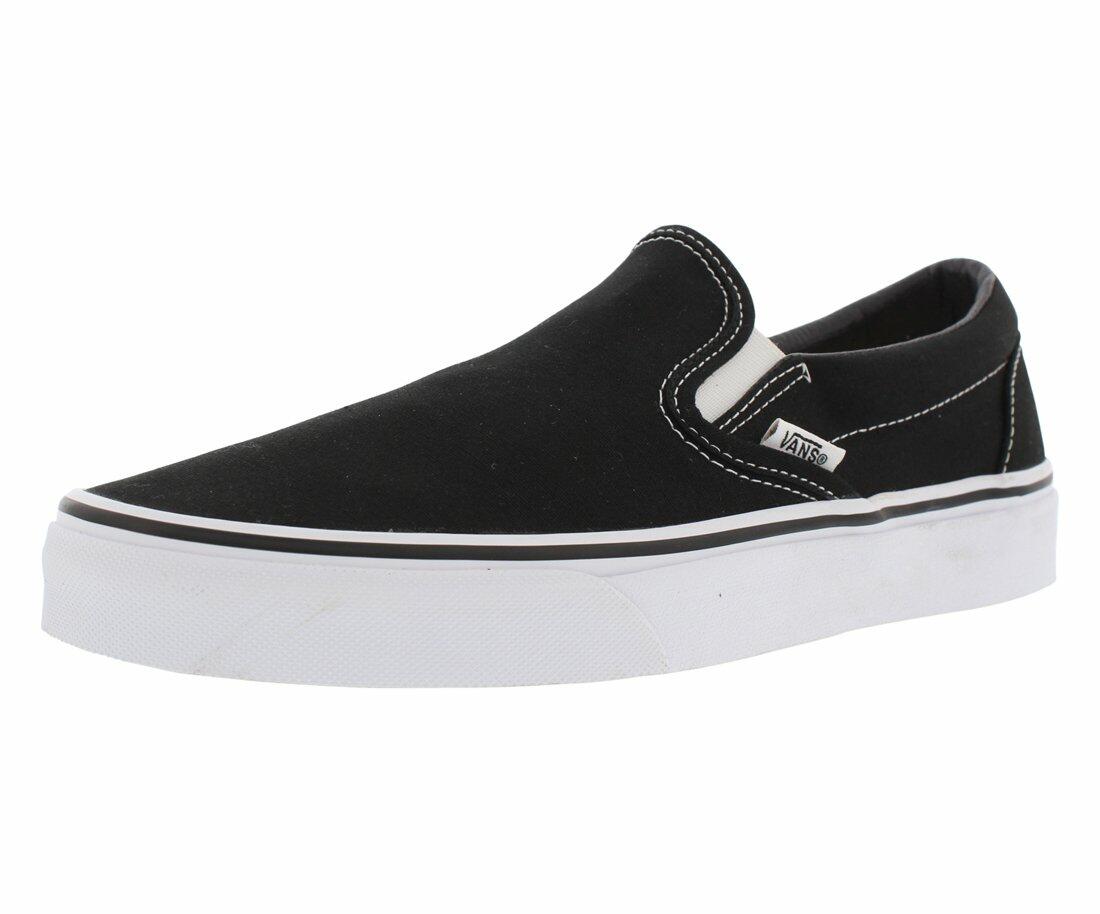 Vans Men's Low-Top, Classic Black, White, 7