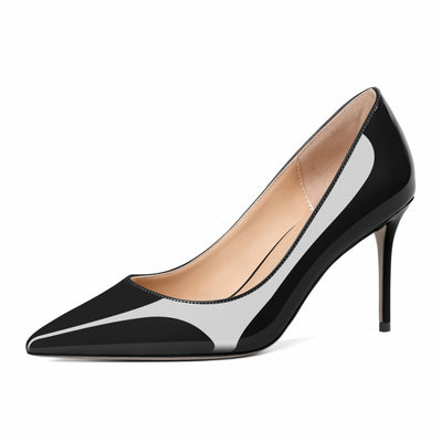 Eldof Women's High Heel Pumps - Classy Pointy Toe Pumps_- Office Wedding Party Event Comfort Heels Black US 7