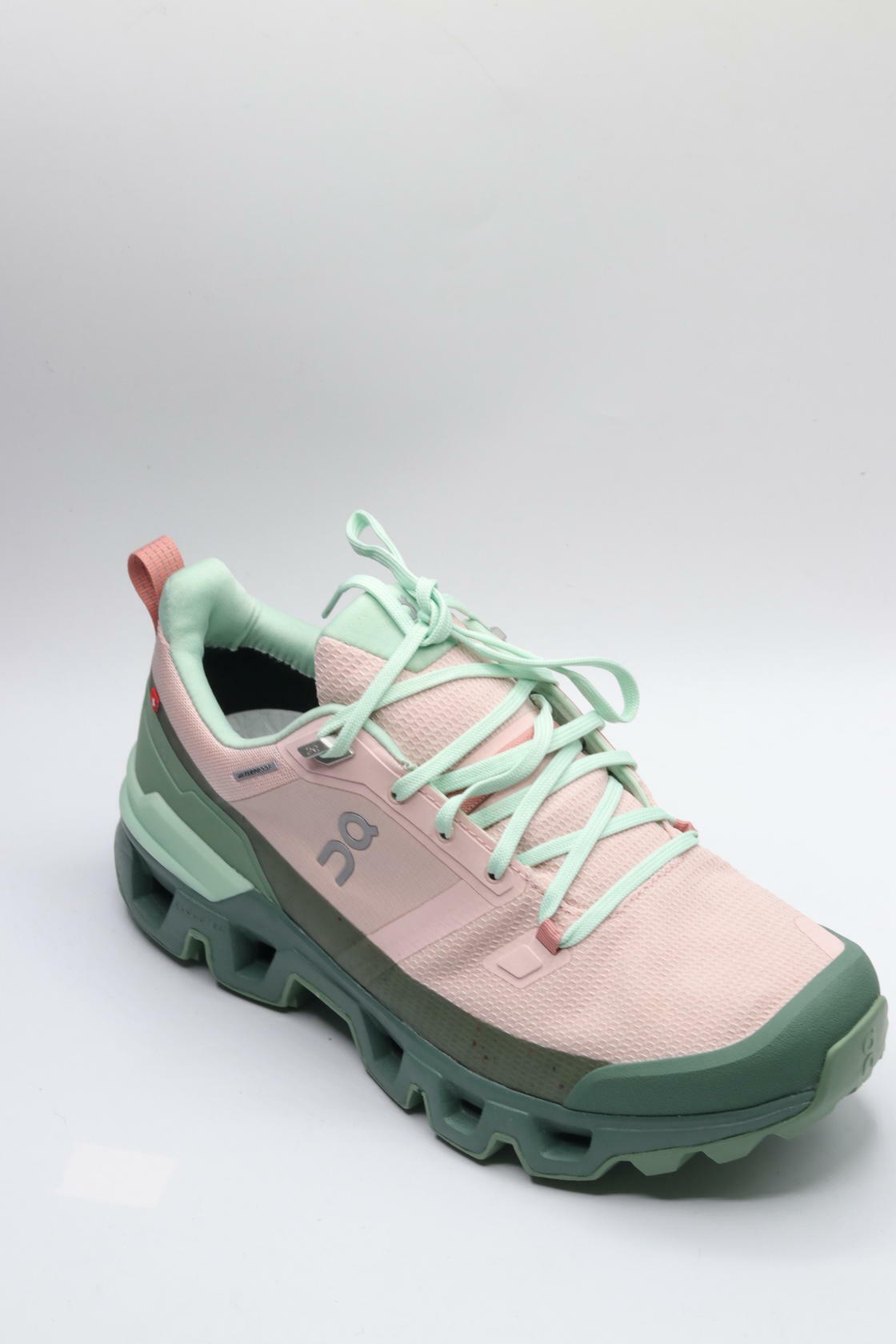 On Women's Cloudwander Waterproof Sneakers, Doe | Ivy, Pink, Green, 10 Medium US