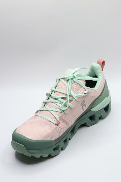 On Women's Cloudwander Waterproof Sneakers, Doe | Ivy, Pink, Green, 10 Medium US