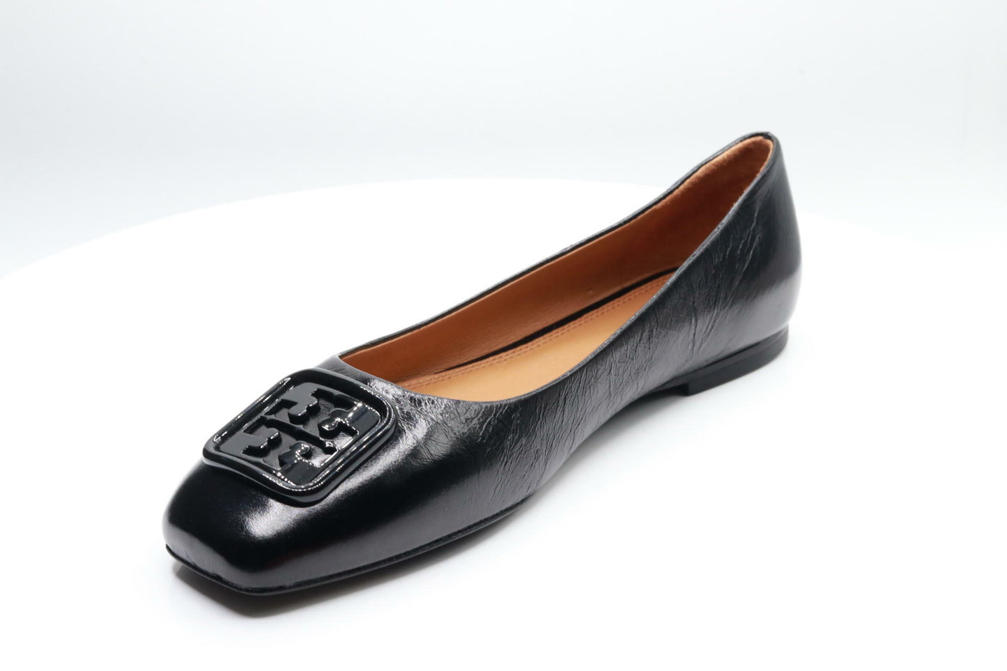 Tory Burch Women's Georgia Perfect Black Flats Wrinkle 6.5 US