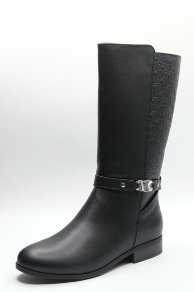 Michael Kors Girl's Finley Drake (Little Kid/Big Kid) Black/Silver 4 Big Kid M