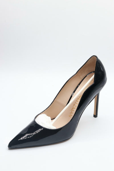 Stuart Weitzman Womens Stuart 100 Scallop Pump Black 7.5 B