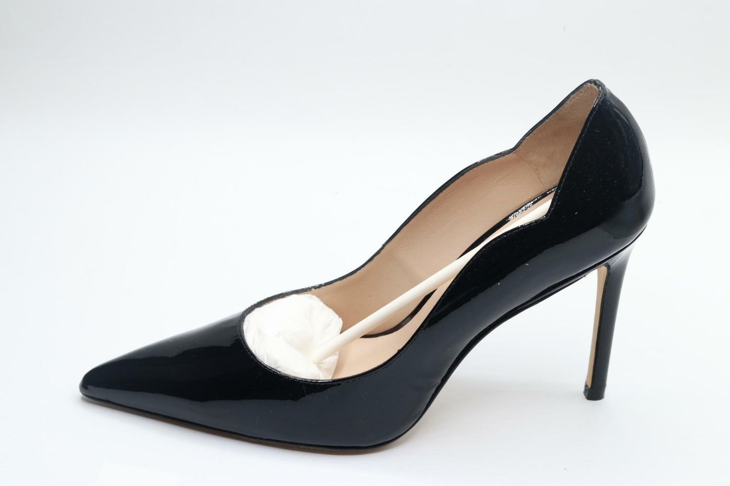 Stuart Weitzman Womens Stuart 100 Scallop Pump Black 7.5 B