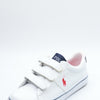POLO RALPH LAUREN Boy's Sayer EZ (Little Kid) White Tumbled/Navy/Red Player Pony 2.5 Little Kid M