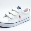 POLO RALPH LAUREN Boy's Sayer EZ (Little Kid) White Tumbled/Navy/Red Player Pony 2.5 Little Kid M