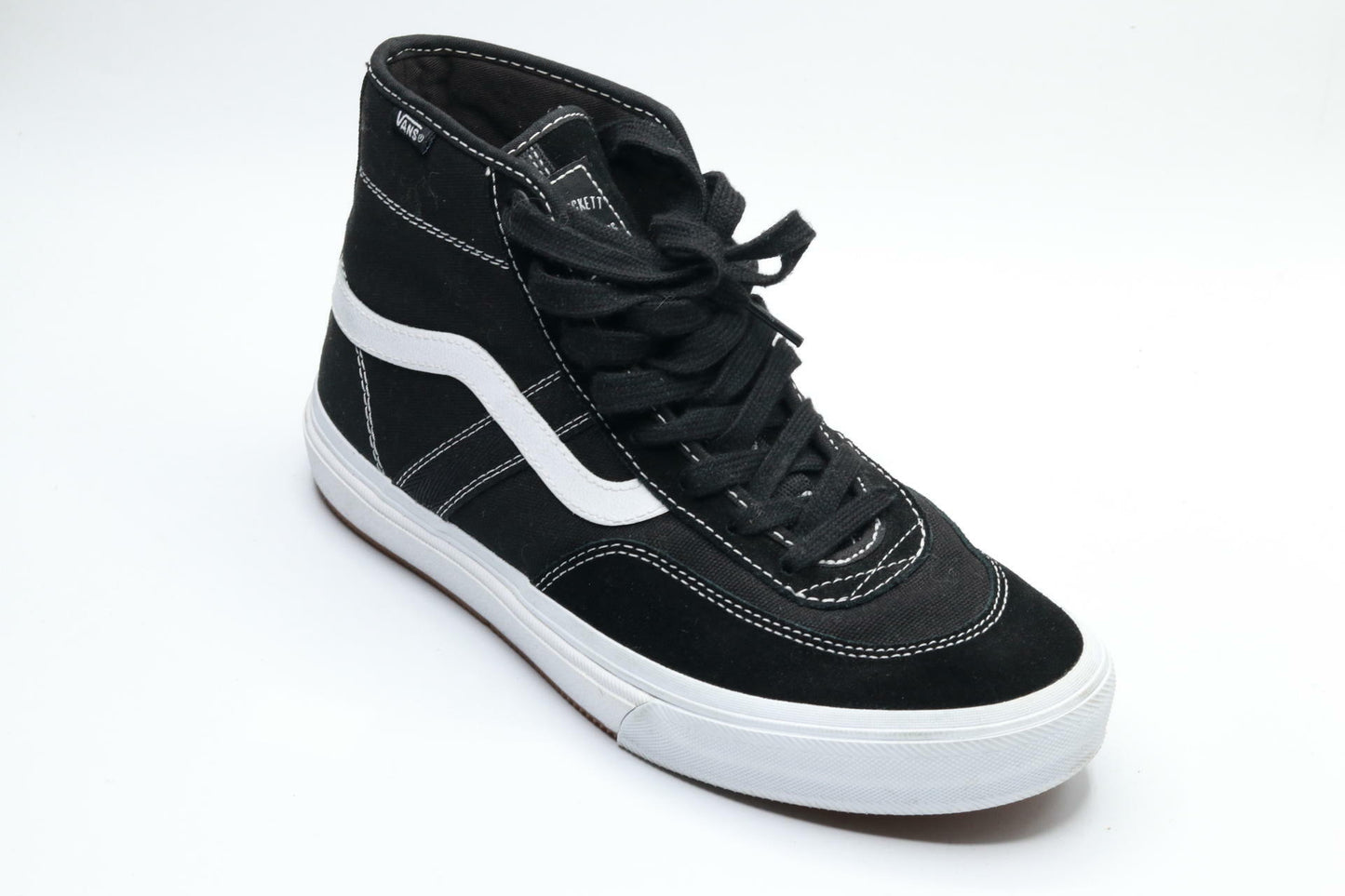 Vans Crockett High Pro in Skateboard Mens  Black and White Sneakers 8M
