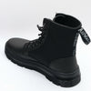 Dr. Martens unisex adult Lace Fashion Boot, Black Element & Black Poly Rip Stop, 6 Women 5 Men US