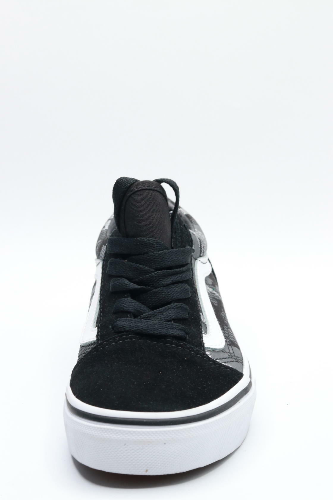 Vans Boys Old Skool Pattern Camo Skate  Sneaker Black/True White 4 Y BIG KID
