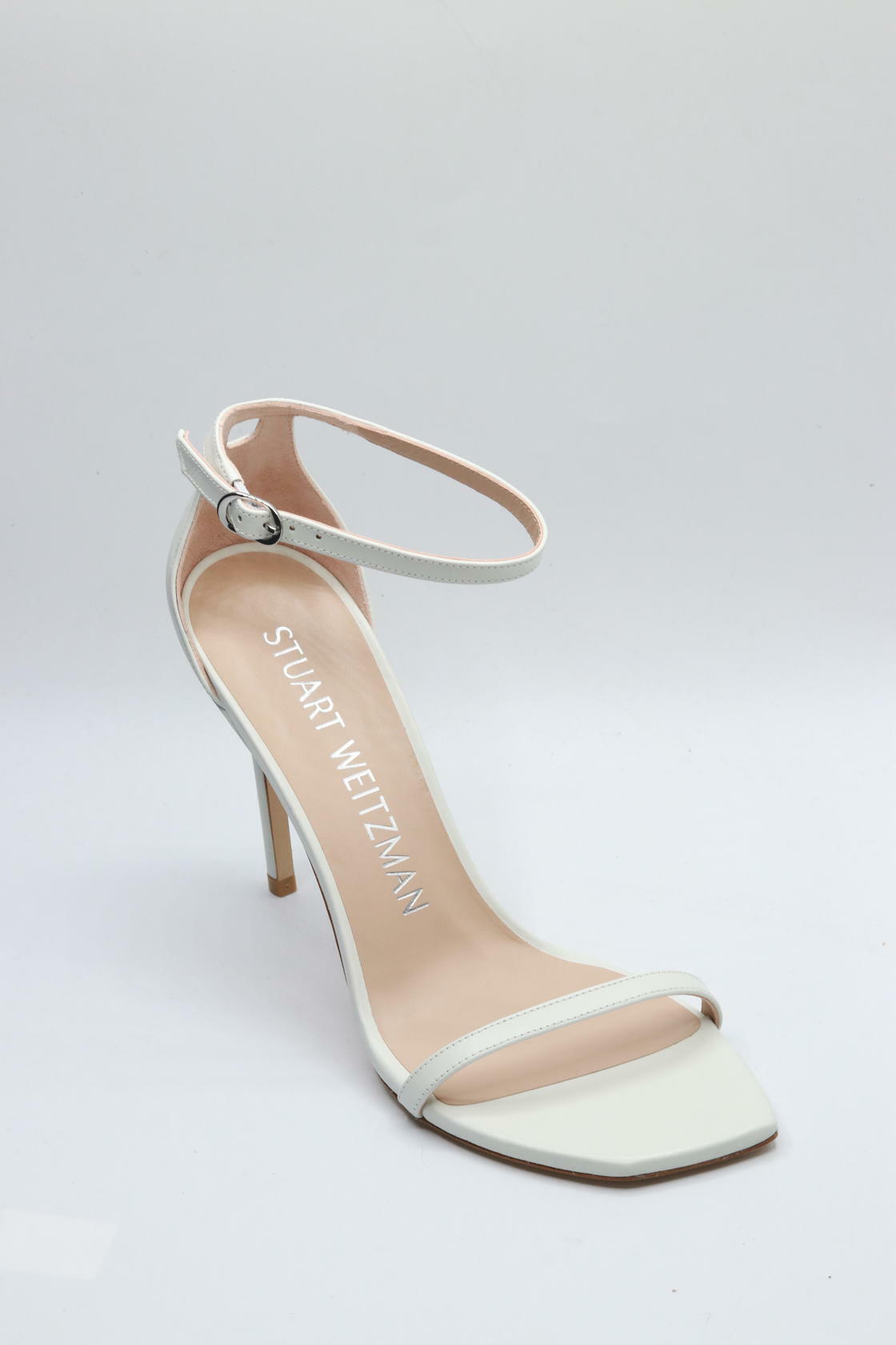 Stuart Weitzman Womens Nudistcurve 100 Sandal White 9 B