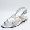 Stuart Weitzman Womens Teodora Leather Slingback Sandals Silver 5.5 Medium (B,M)