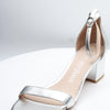 Stuart Weitzman Simple II Sandal in Silver, Size 8