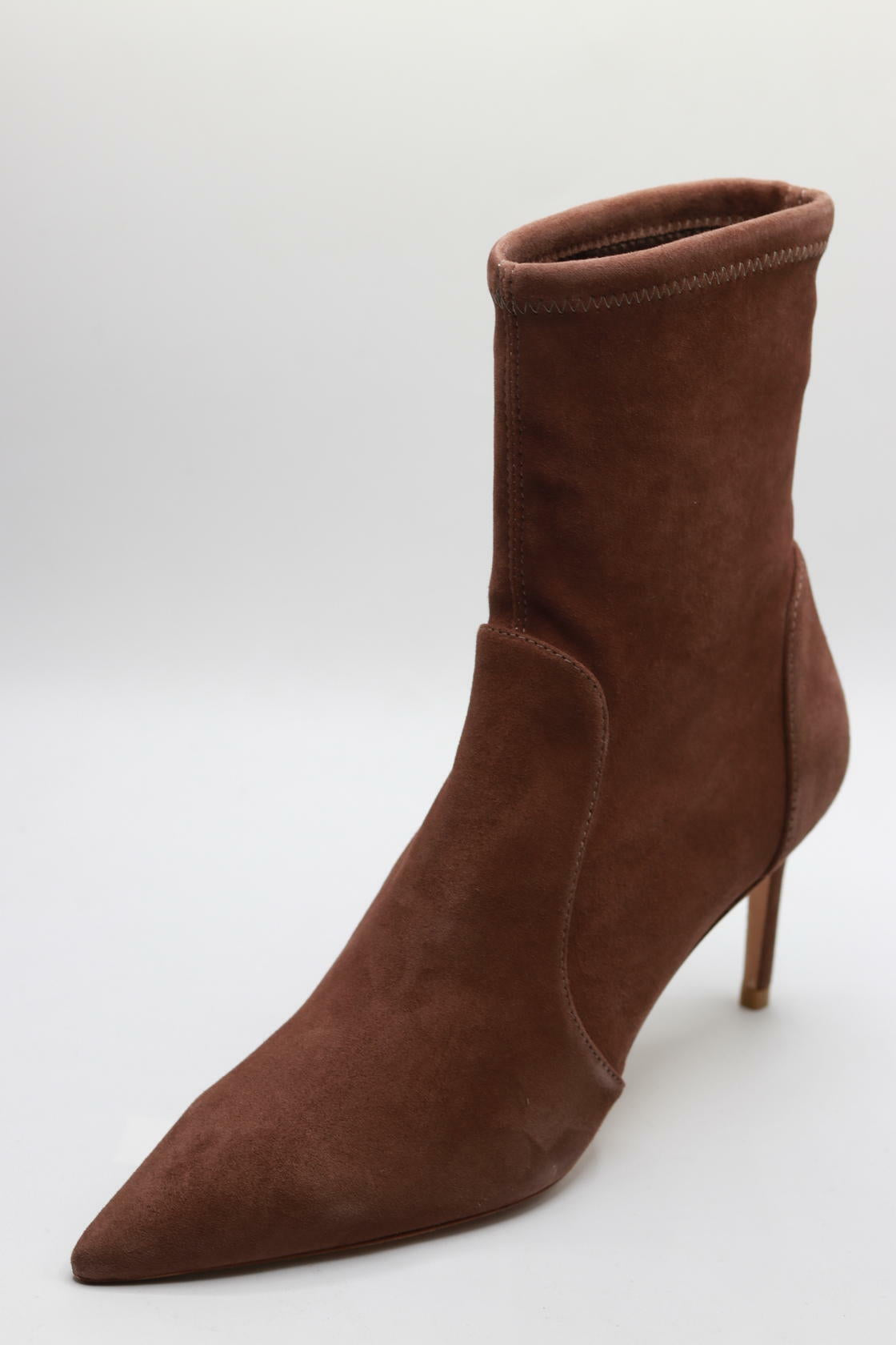 Stuart Weitzman Womens Stuart 75 Stretch Bootie Taupe 8.5 B