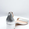 Stuart Weitzman Simple II Sandal in Silver, Size 8